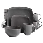 Gibson Soho Lounge square 11-inch dinner plates grey