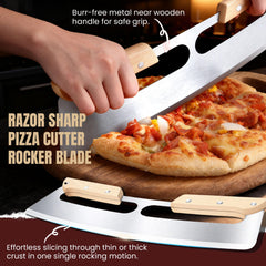 Gicyiit 14inch rocker cutter for pizza and more with stainless blade