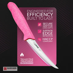 Pink handled Giesser boning knife Funky Pink series