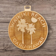 Decorative gift bag included Waikiki Beach Ornament back blank