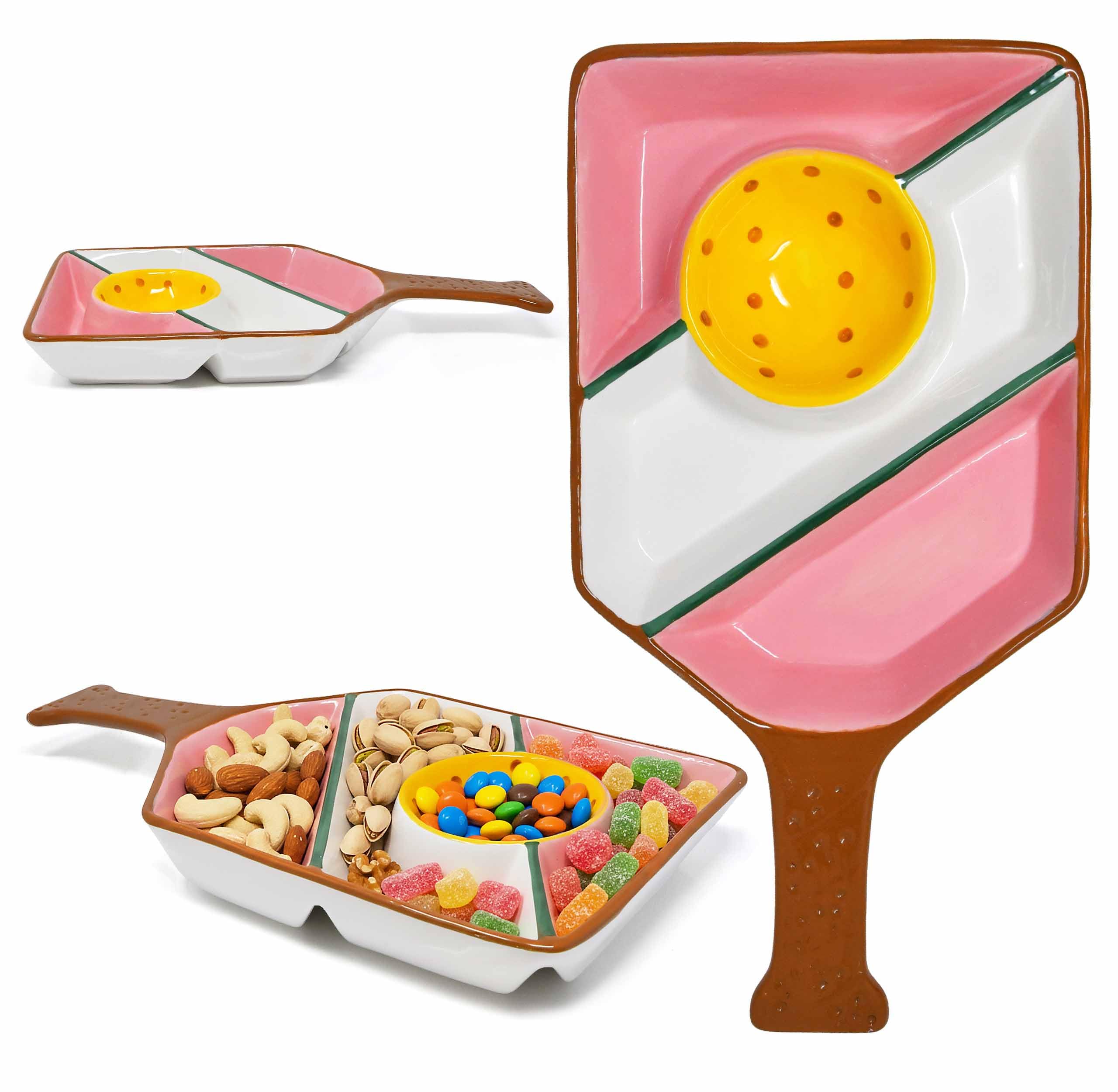 Gift Boutique pickleball serving tray with three sections