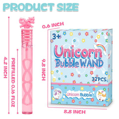 Gift box packaging for Unicorn Mini Bubble Wand 32 piece set