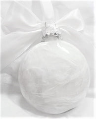Vellum insert readable inside glass ornament