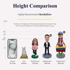 Bobblehead for desk shelf or nightstand display