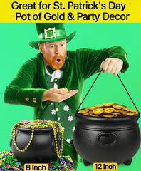 GIFTEXPRESS 8 inch cauldron bucket with plastic handle