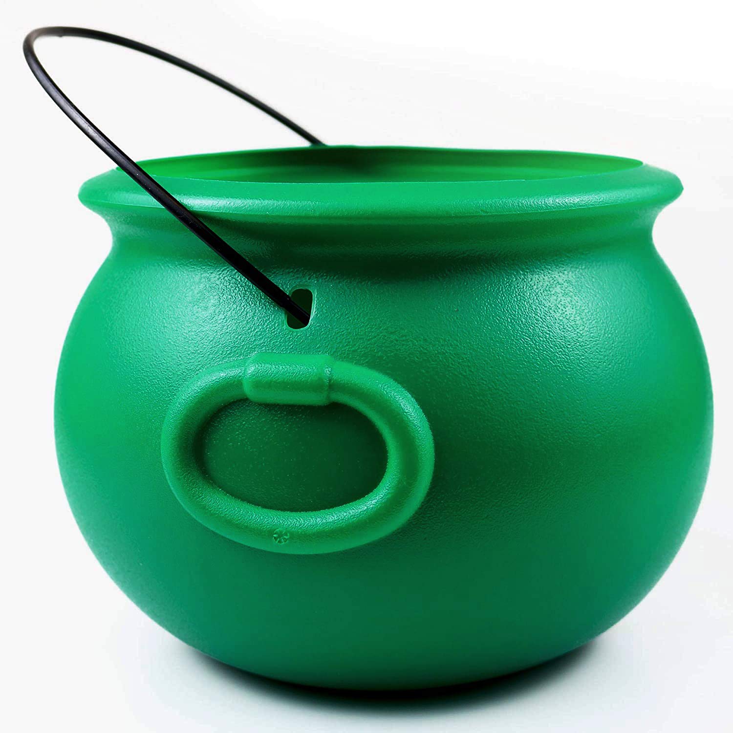 giftexpress 8in green cauldron kettle with black handle