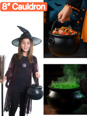 Small 8 inch cauldron trick-or-treat pail