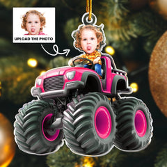 gifts for toddler ornament featuring monster truck