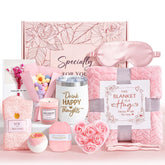 Gifts for Women spa gift basket with flannel blanket