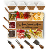 Custom Marble Charcuterie Cheese Board engraved for personalized housewarming gifts