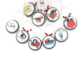 Giftss horse race wine charms set