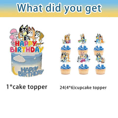 Colorful cartoon character prints decorate birthday treats