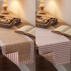 Cotton and linen table runner by Gilprop 13 x 72 inches farmhouse style