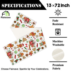 Ginger Bread House motif table runner 72 inches