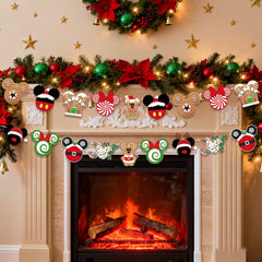 Gingerbread mouse banner with 18 card cutouts