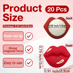 Pack of 20 Ginyrerd lip magnets for magnetic surfaces