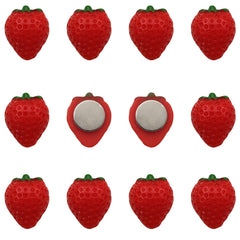 Ginyrerd 30 Pcs 3D Resin Strawberry Fridge Magnets front view