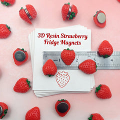 Ginyrerd strawberry magnets green leaves for metal surfaces