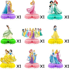 Dessert table centerpiece set for princess party 9 pieces
