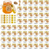 GIVAMEIHF mini glass honey jars 1.5oz hexagon with lids
