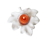 Leaf votive with Give Thanks text for fall decor