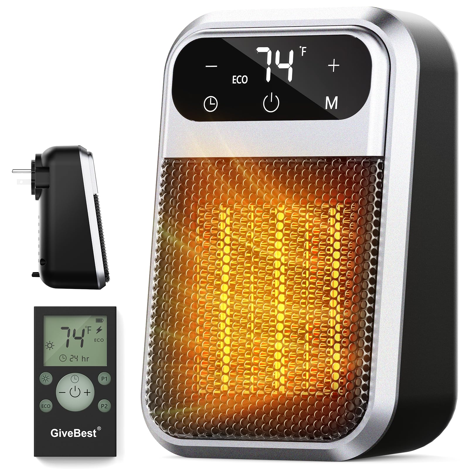 Givebest Cyber 800W plug in heater front view