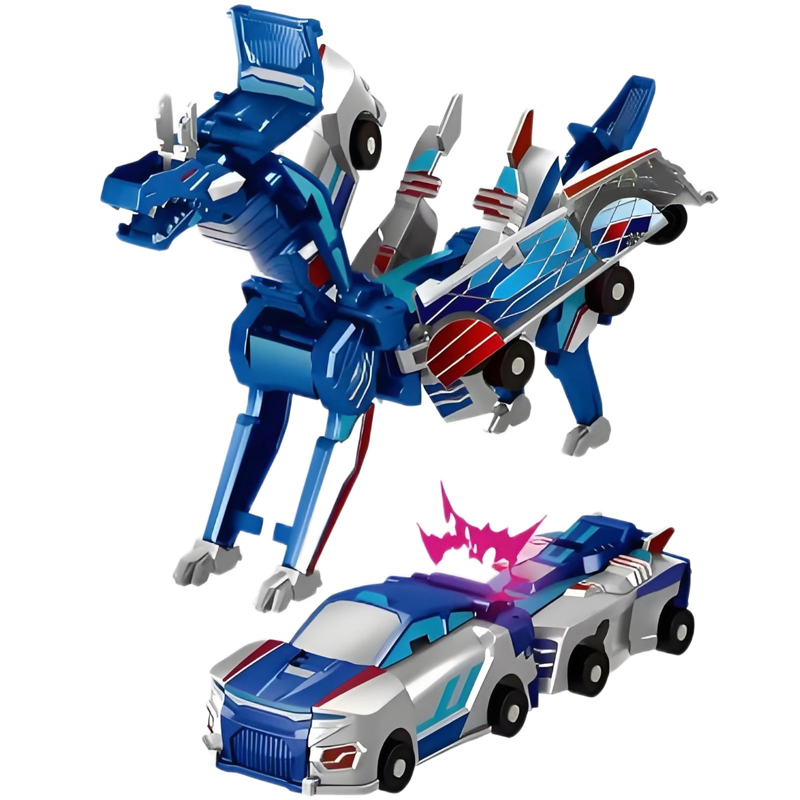 Gkiozu magnetic dinosaur car toy dual vehicle set