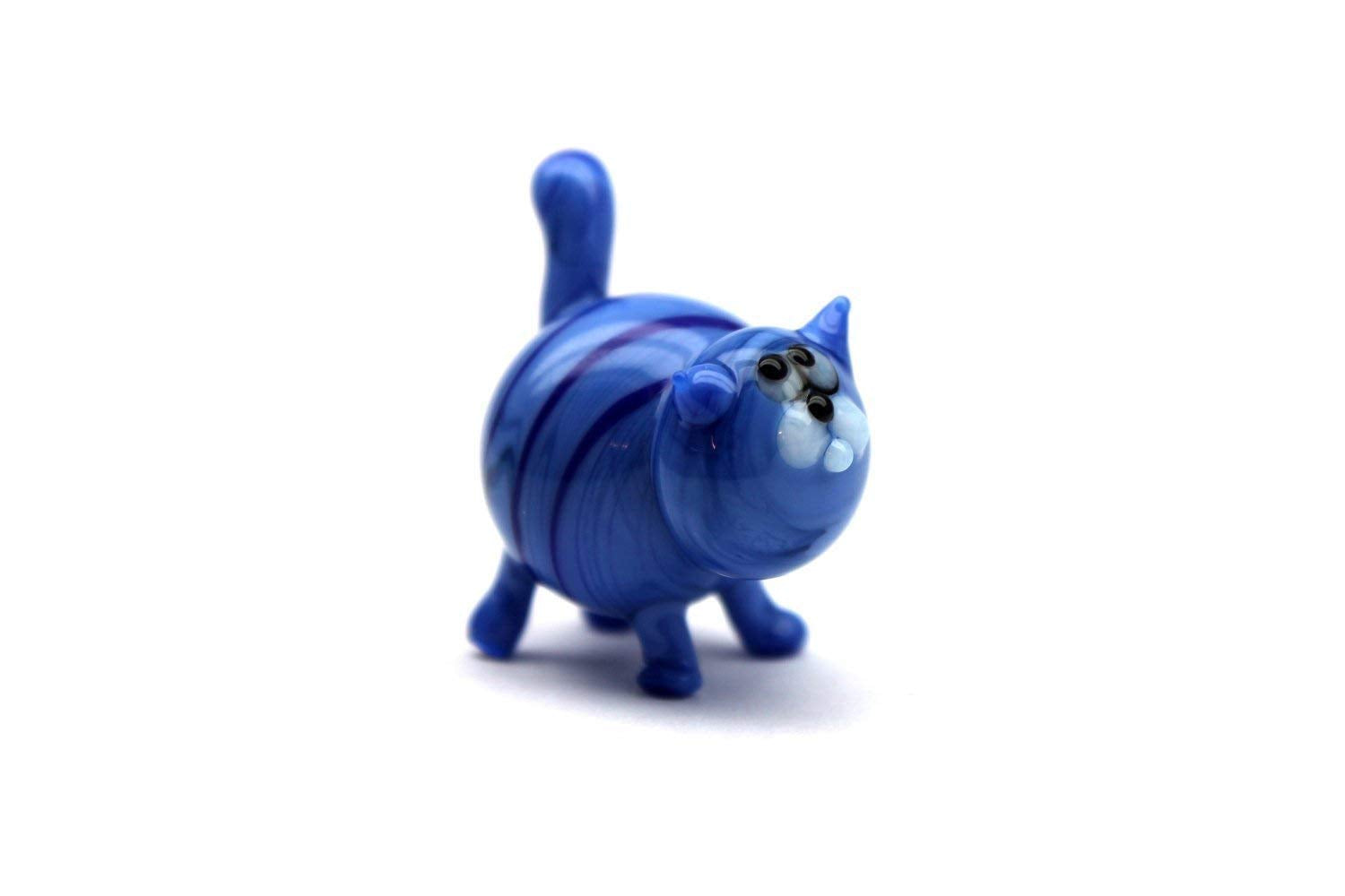 Hand blown Glass Cat Figurine size 1.2 inches for home decor display