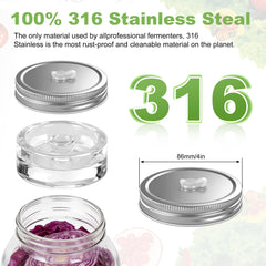 Glass fermentation weights for mason jars