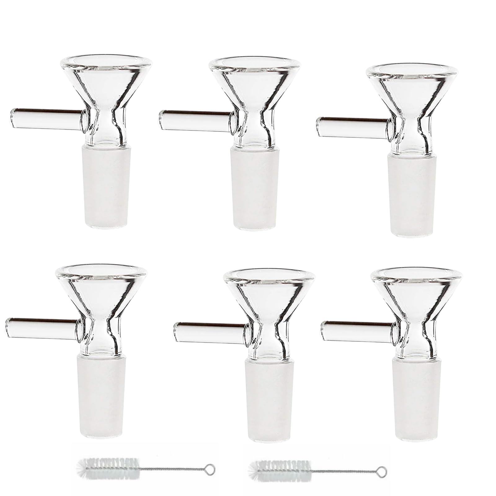 six glass funnels in kitchen funnel set