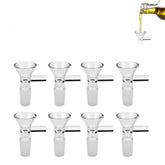 Nine glass funnels with handle 14mm for lab and bottles