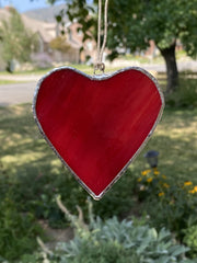 Glass heart ornament 3x3 inches weight 3 oz