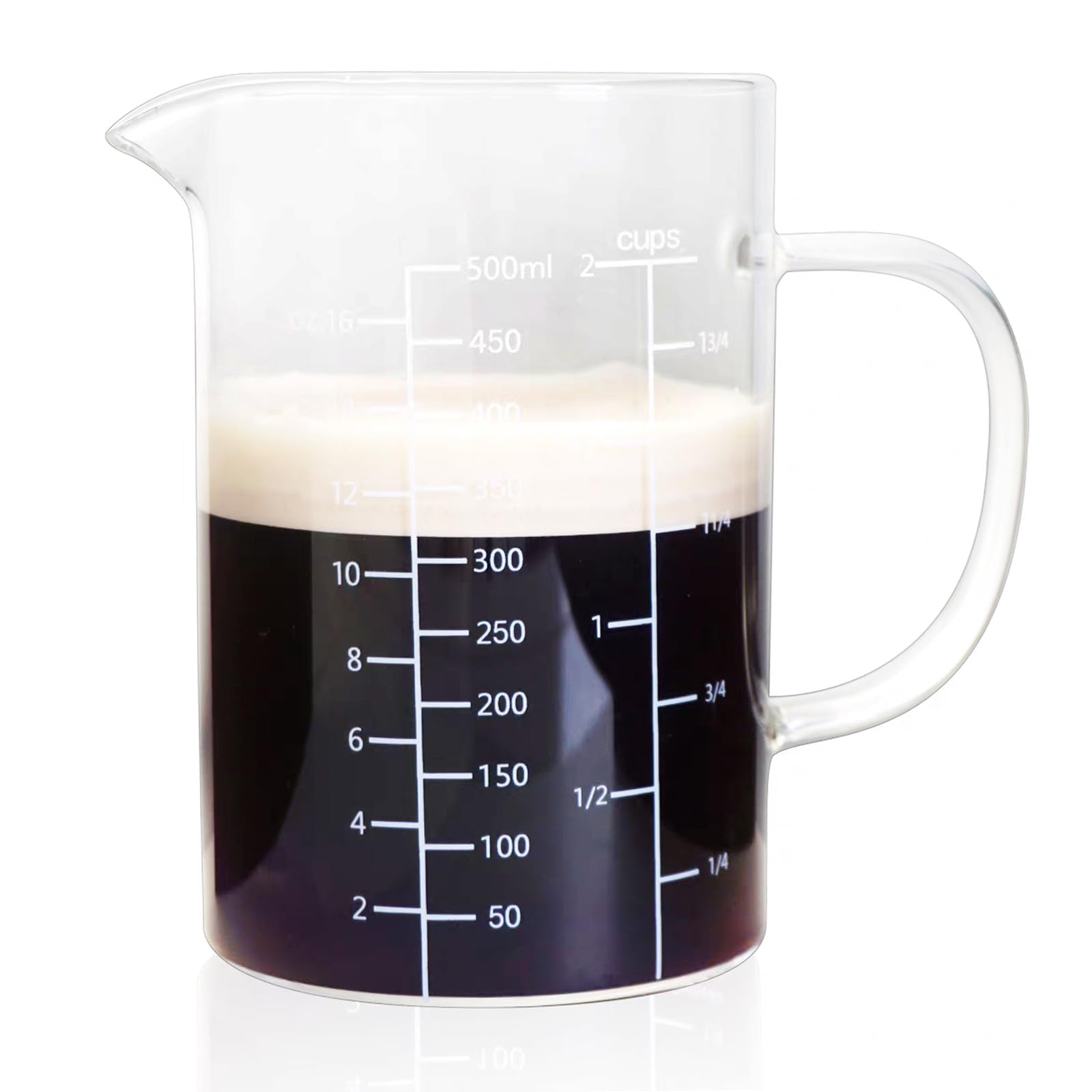Glass Measuring Cup with Handle 500 ml high borosilicate