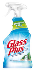 Glass Plus Glass Cleaner Spray 32 Fl Oz bottle for glass surfaces
