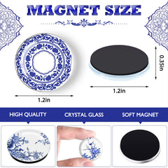 Glass round magnets for refrigerator and whiteboard