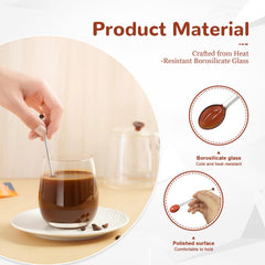 5.5 inch borosilicate glass spoons for coffee