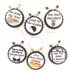 Wine charms used as glass tag identifiers for parties