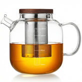 Glass Teapot with Infuser and Lid 40oz heat resistant handle