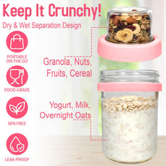 16oz borosilicate glass jar with oz ml marks