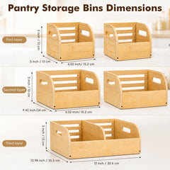 GLEAVI bamboo produce organizer stand with sliding bins