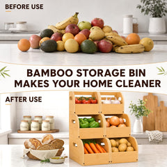 Freestanding fruit holder by GLEAVI bamboo stand