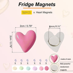 Heart shaped fridge magnets with strong neodymium core