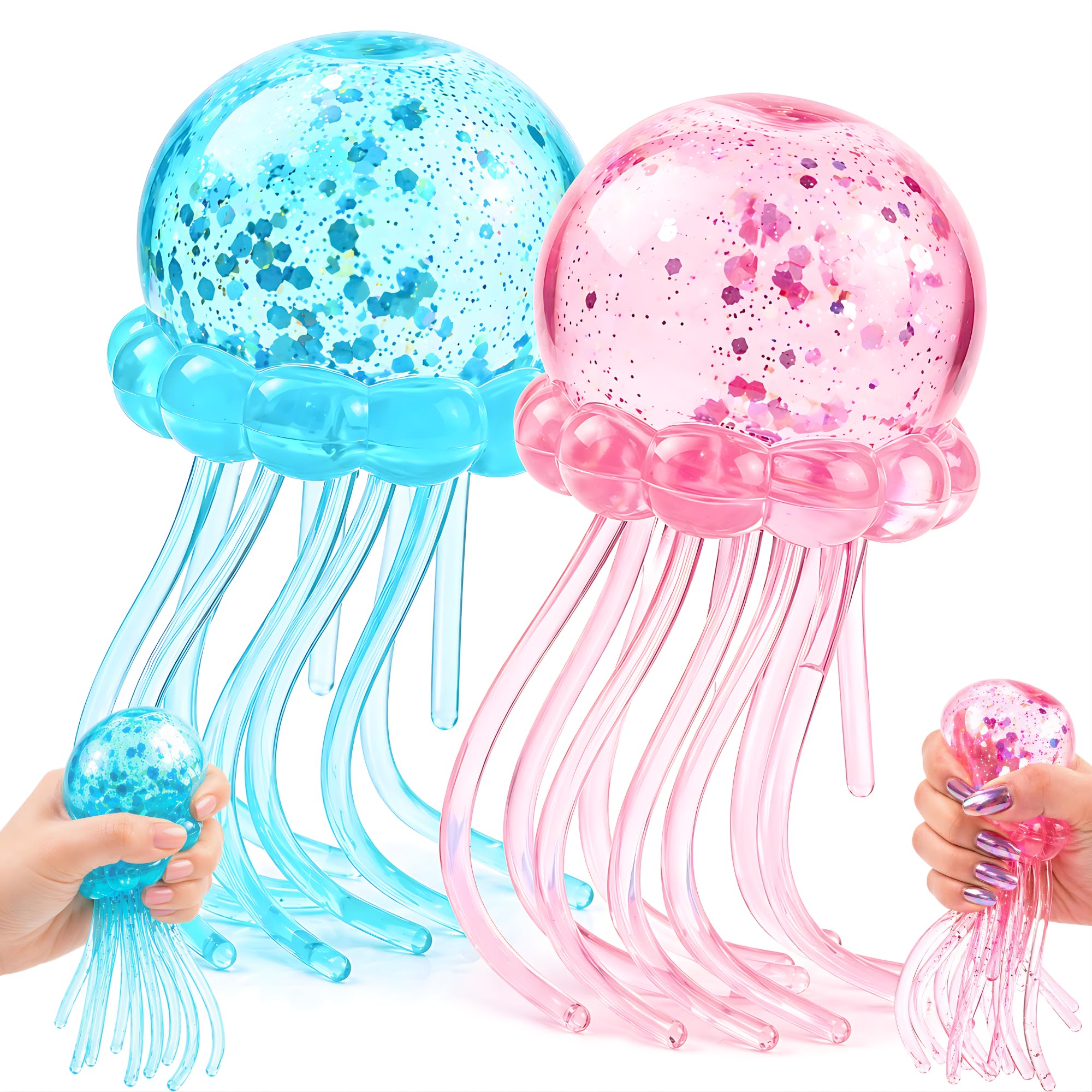 Glitter Jellyfish Squishy compact 3.2 inch size