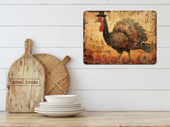 Glossy finish metal sign designed for Thanksgiving decor