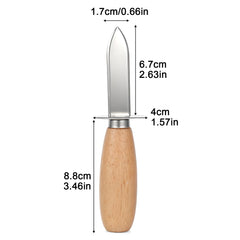 Six stainless steel oyster knives with six cut-resistant gloves