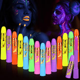 15PCS Glow Body & Face Paint kit under UV light