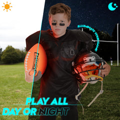 Glow in the dark football for night play outdoors