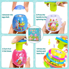 Glow in the dark easter eggs spinning tops
