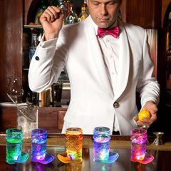 Durable plastic shot glasses safe for beverages and reuse