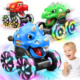 Glow Monster Trucks for Toddlers 3-pack dinosaur cars with light up wheels